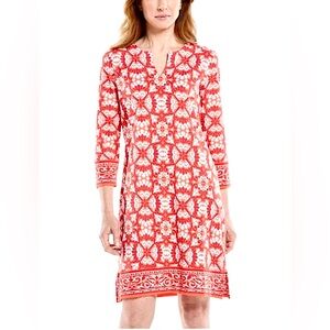 Coolibar Dress NWT Womens Size Medium Red White Oceanside Tunic UPF 50+